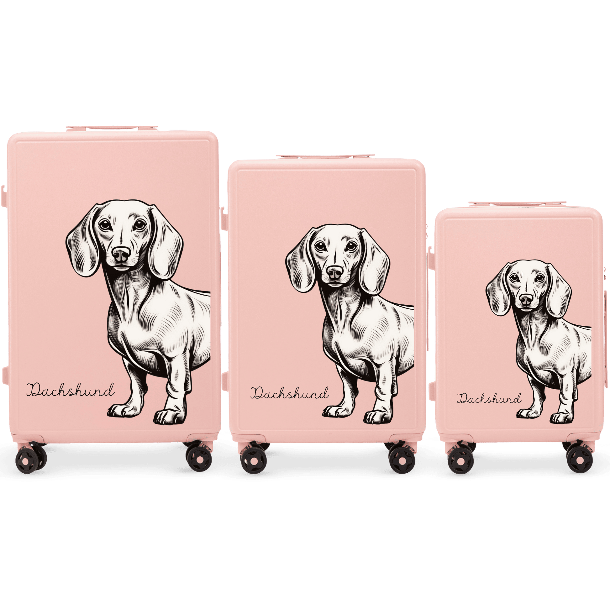 Komplet 3 WALIZEK Wings ABS+ Customized SOFT PINK JAMNIK