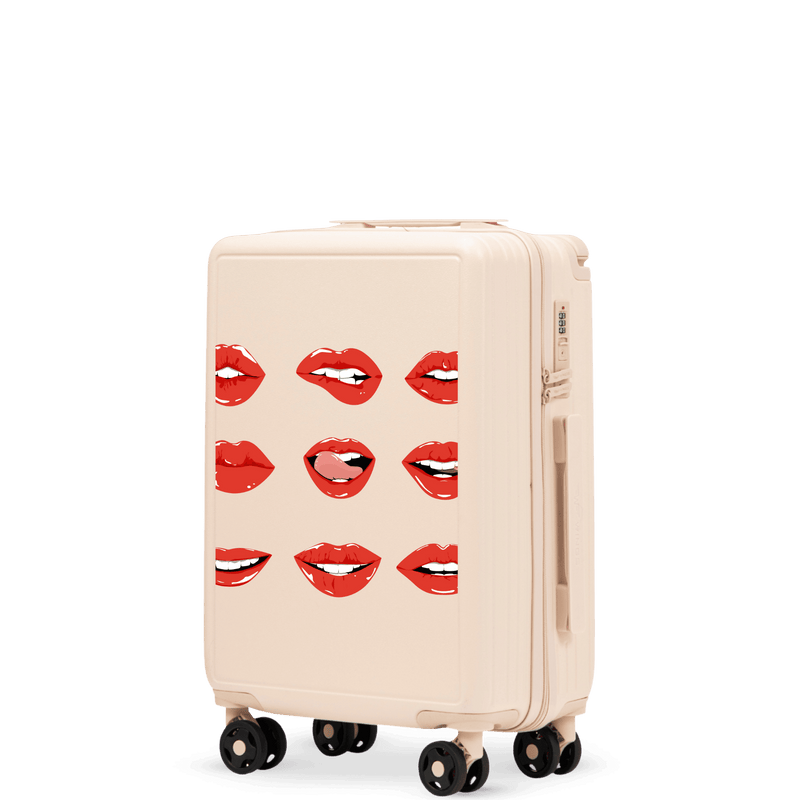 Walizka kabinowa Wings ABS+ 20" Customized  DIRTY WHITE LIPS