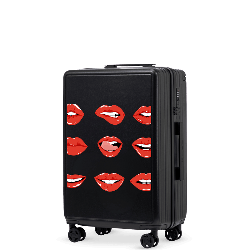 Walizka kabinowa Wings ABS+ 20" Customized  BLACK LIPS