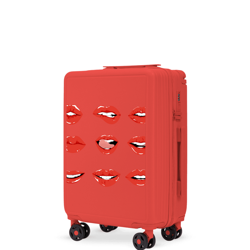 Walizka kabinowa Wings ABS+ 20" Customized  RED LIPS