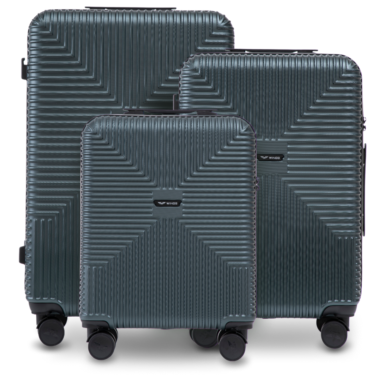 Komplet 3 walizek WINGS PC ECO JACKDAW DARK GREEN JACKDAW COLLECTION