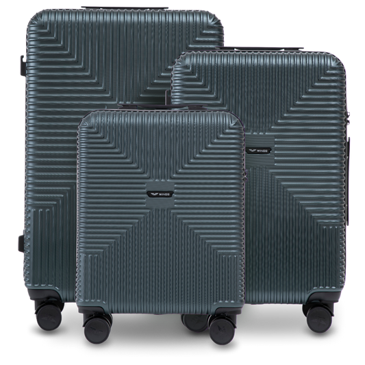 Komplet 3 walizek WINGS PC ECO JACKDAW DARK GREEN JACKDAW COLLECTION