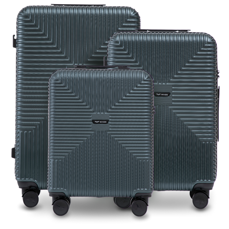 Komplet 3 walizek WINGS PC ECO JACKDAW DARK GREEN