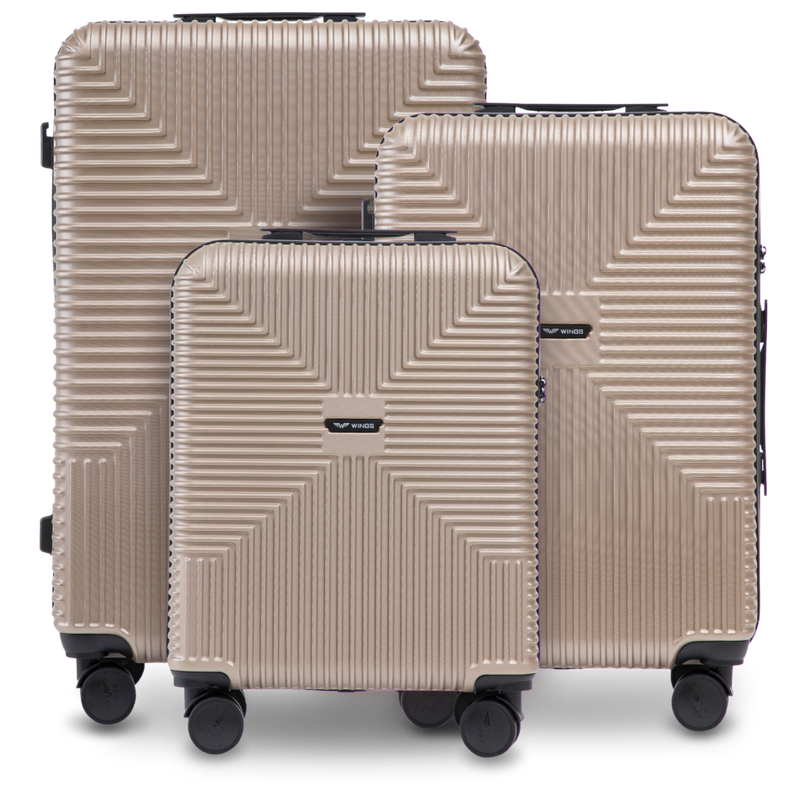 Komplet 3 walizek WINGS PC ECO CHAMPAGNE
