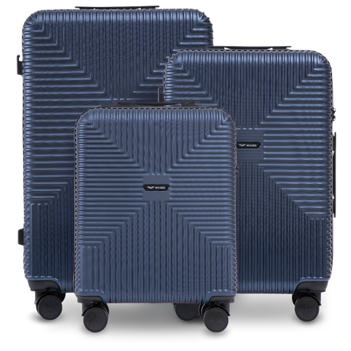 Komplet 3 walizek WINGS PC ECO BLUE