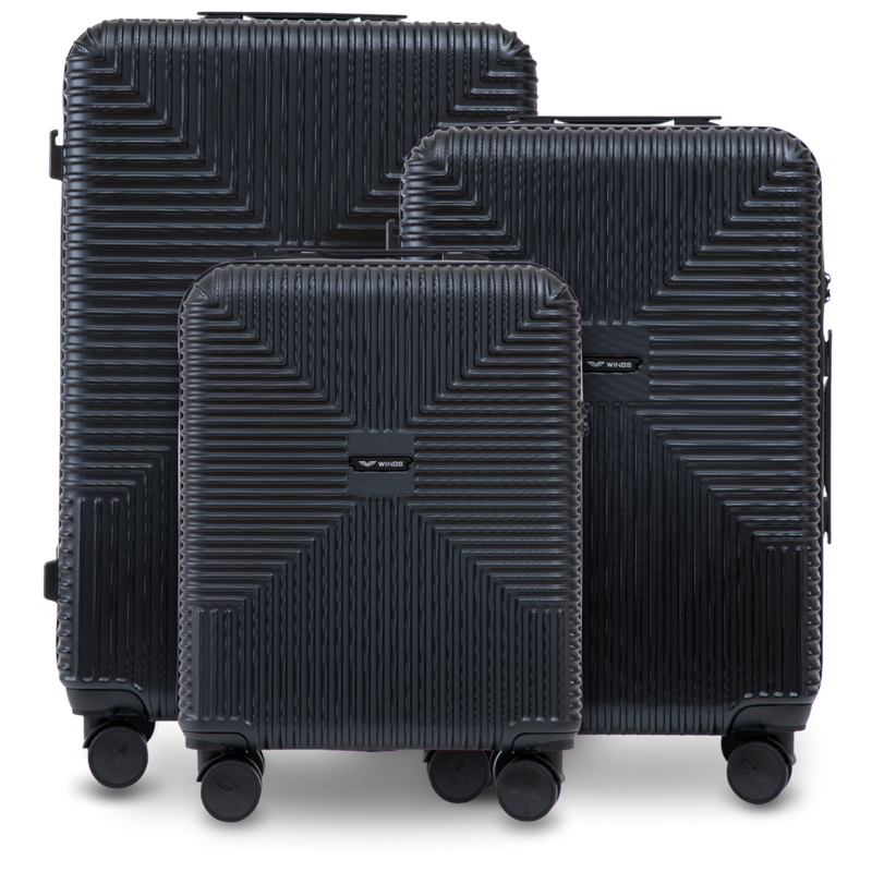 Komplet 3 walizek WINGS PC ECO BLACK