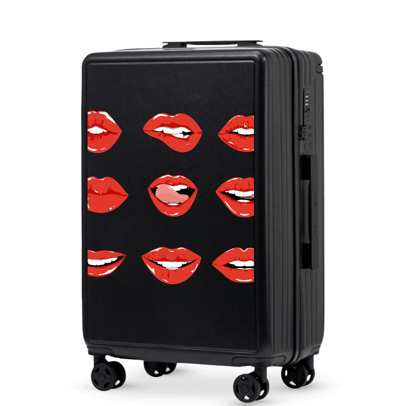 Walizka średnia Wings ABS+ 24" Customized BLACK LIPS