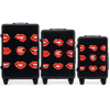 Komplet 3 WALIZEK Wings ABS+ Customized BLACK LIPS