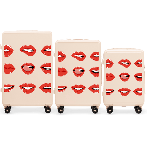 Komplet 3 WALIZEK Wings ABS+ Customized DIRTY WHITE LIPS