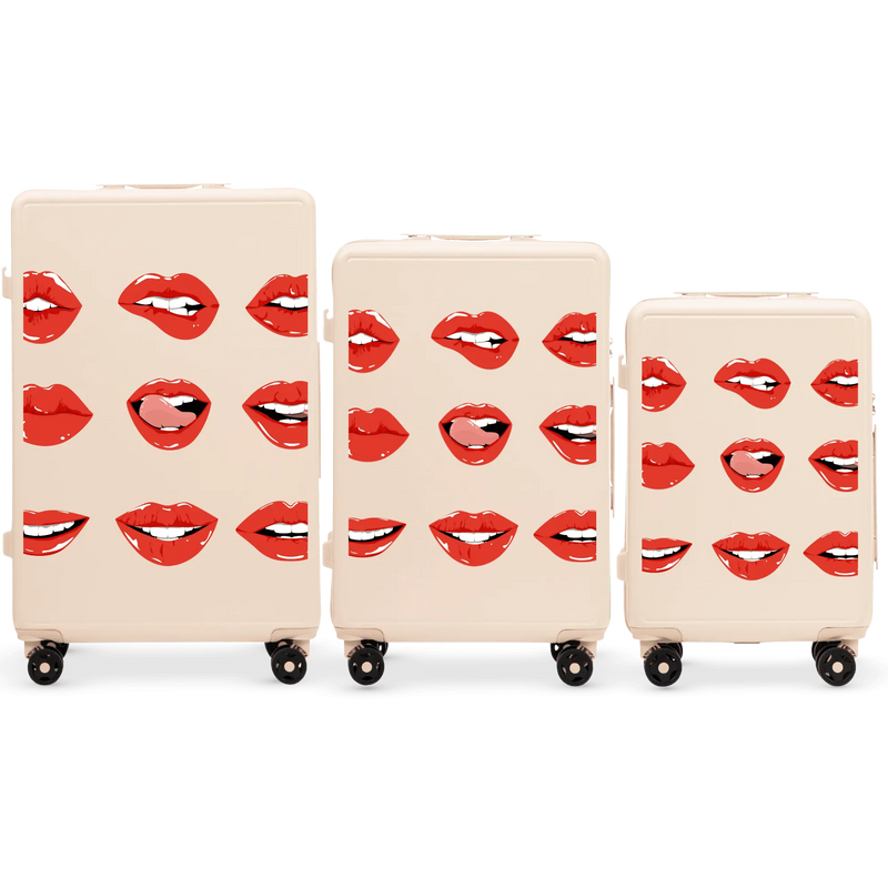 Komplet 3 WALIZEK Wings ABS+ Customized DIRTY WHITE LIPS