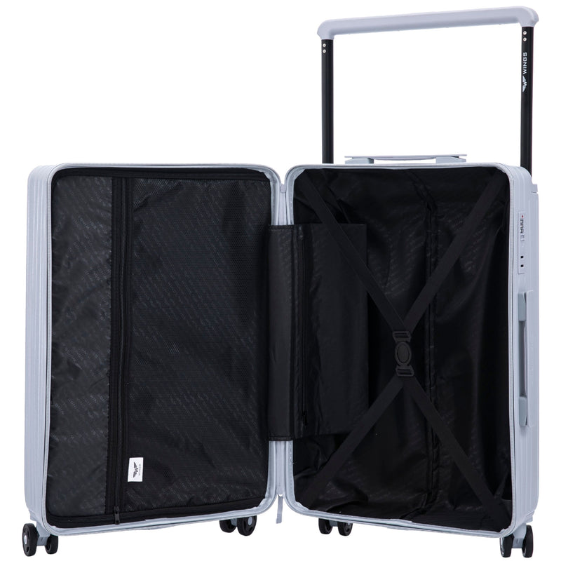 Walizka kabinowa Wings ABS+ 20" Customized  PASTEL BLUE FLOWER