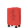 Walizka kabinowa Wings ABS+ 20" Customized  RED FLOWER