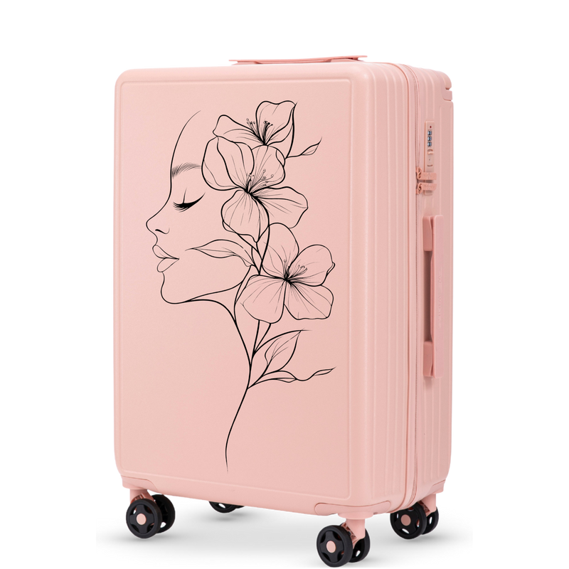 Walizka średnia Wings ABS+ 24" Customized SOFT PINK FLOWER