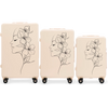 Komplet 3 WALIZEK Wings ABS+ Customized DIRTY WHITE FLOWER