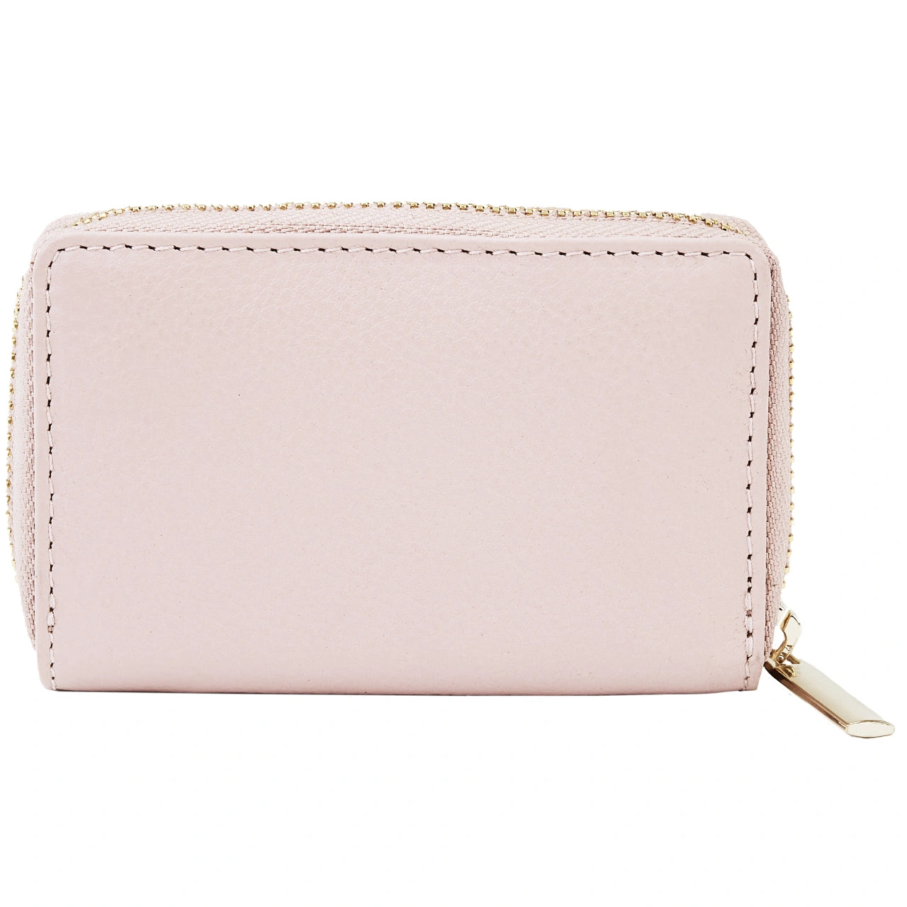 WINGS Mały portfel damski ze skóry naturalnej zapinany na zamek PINK LEATHER COLLECTION