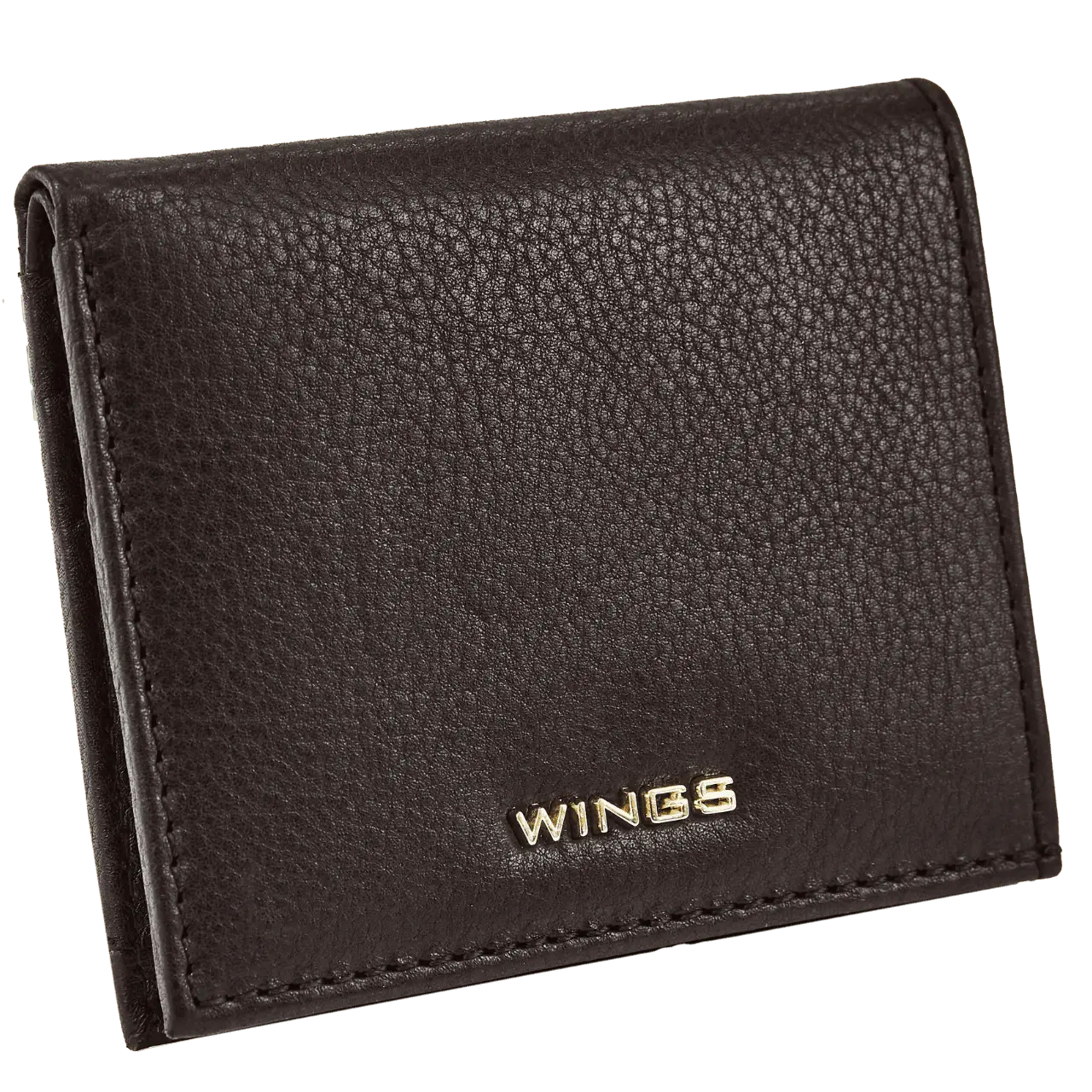 Mały portfel damski  WINGS ze skóry naturalnej Black LEATHER COLLECTION