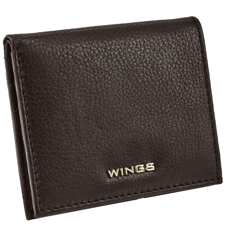 Mały portfel damski  WINGS ze skóry naturalnej Black