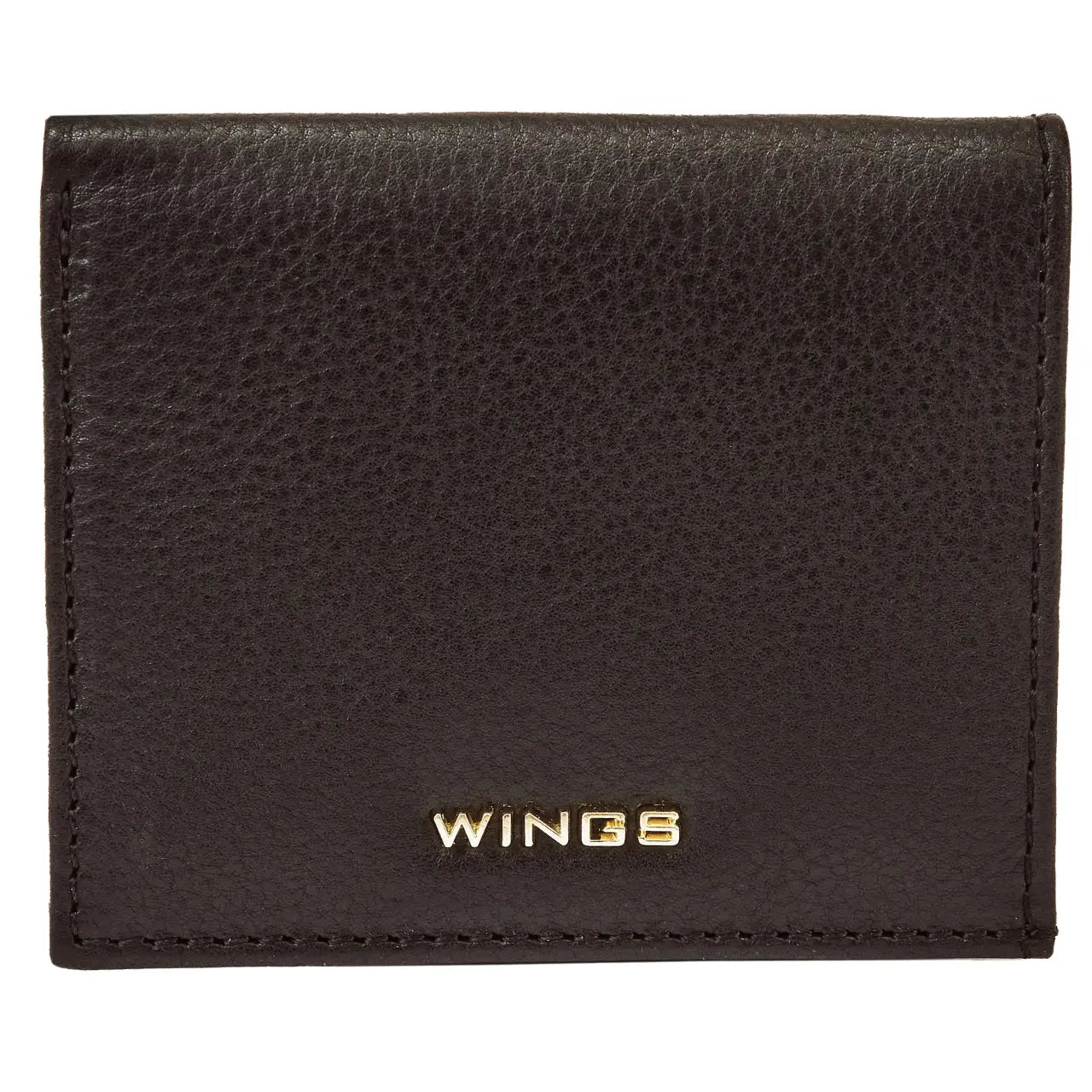 Mały portfel damski  WINGS ze skóry naturalnej Black LEATHER COLLECTION