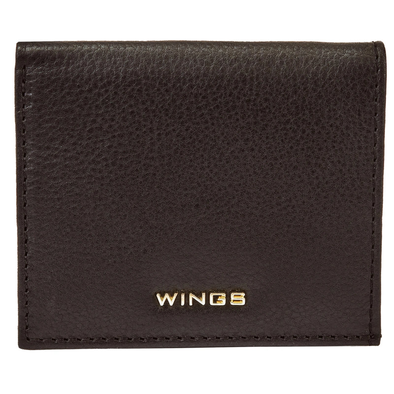 Mały portfel damski  WINGS ze skóry naturalnej Black