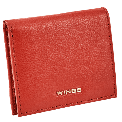 Mały portfel damski WINGS ze skóry naturalnej RED