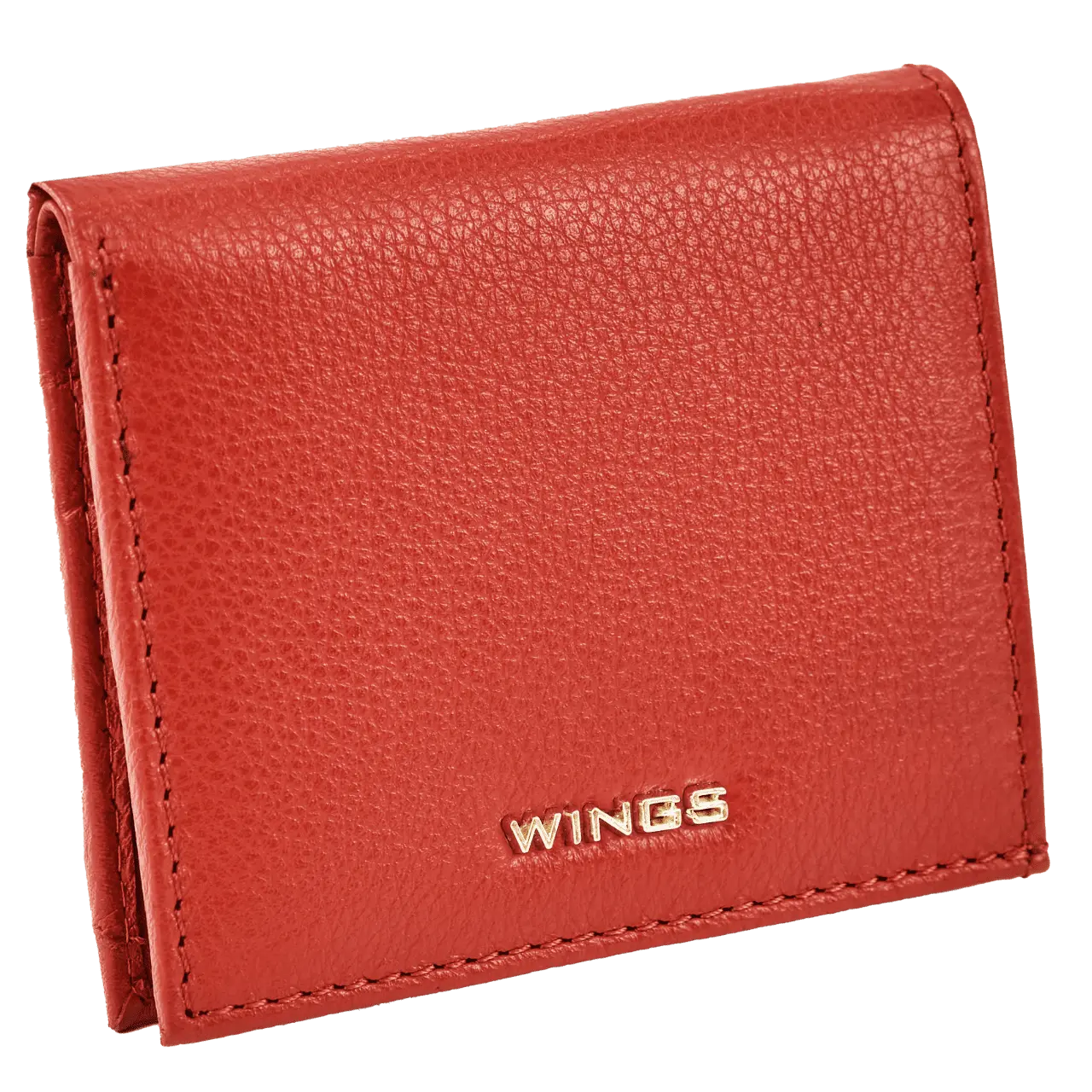 Mały portfel damski WINGS ze skóry naturalnej RED LEATHER COLLECTION