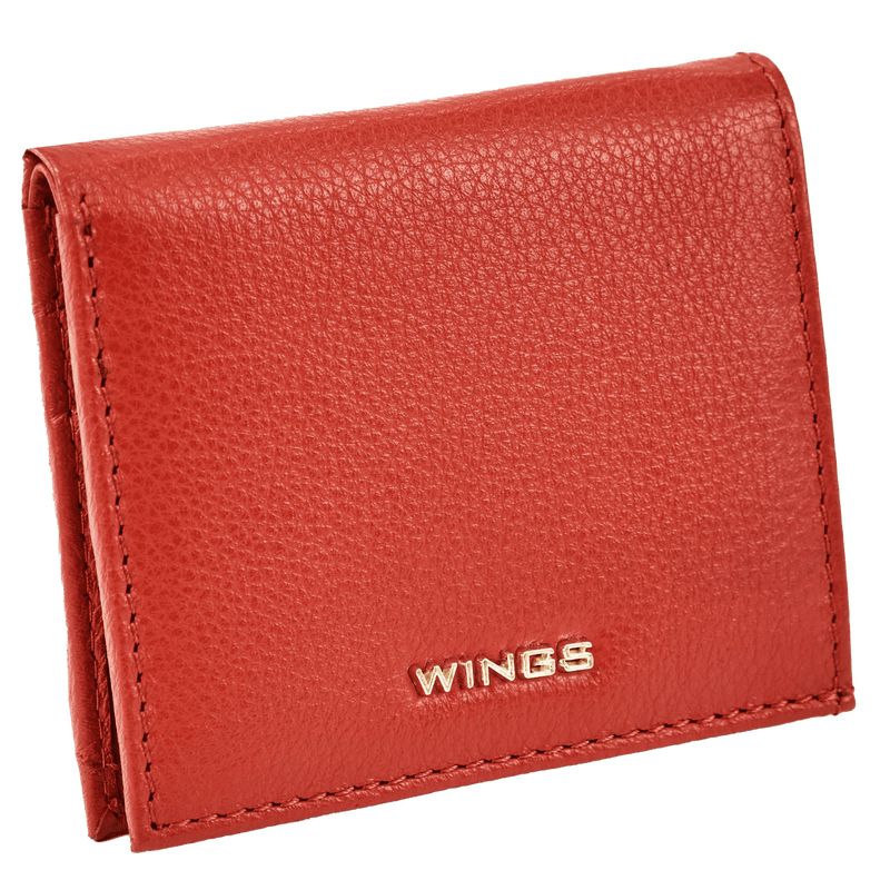 Mały portfel damski WINGS ze skóry naturalnej RED
