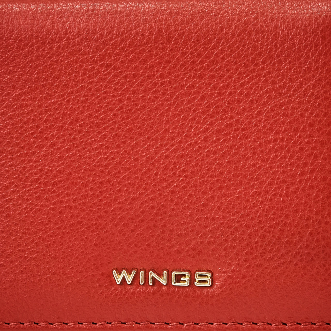 Mały portfel damski WINGS ze skóry naturalnej RED LEATHER COLLECTION
