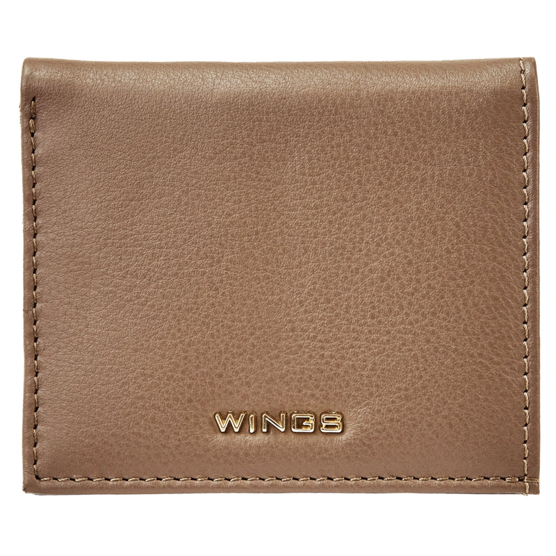 Mały portfel damski WINGS ze skóry naturalnej BEIGE