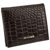 Mały portfel damski WINGS ze skóry naturalnej CROCO BLACK