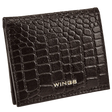 Mały portfel damski WINGS ze skóry naturalnej CROCO BLACK