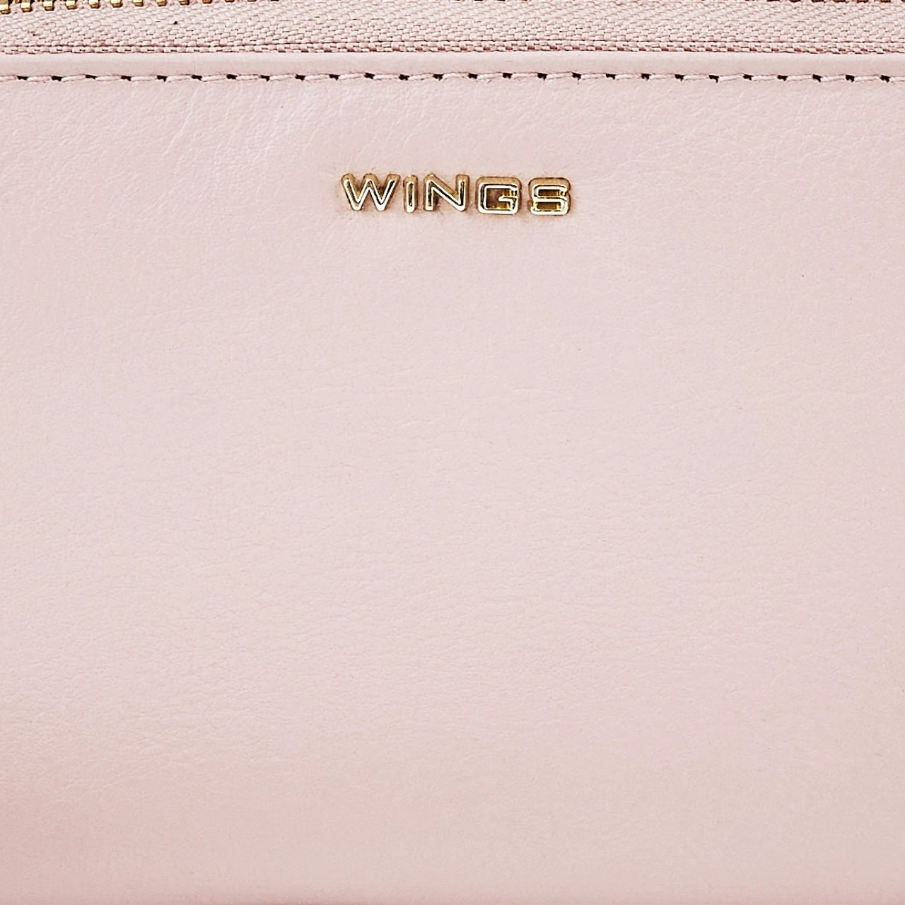 Damski portfel skórzany z paskiem na nadgarstek WINGS PINK LEATHER COLLECTION