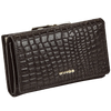 Damski portfel skórzany WINGS z ochroną RFID o pojemnym wnętrzu CROCO BLACK