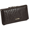 Damski portfel skórzany WINGS z ochroną RFID o pojemnym wnętrzu CROCO BLACK