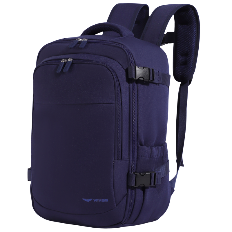 Plecak kabinowy WINGS  bagaż podręczny Ryanair i Wizz Air, lekki plecak podróżny BLUE