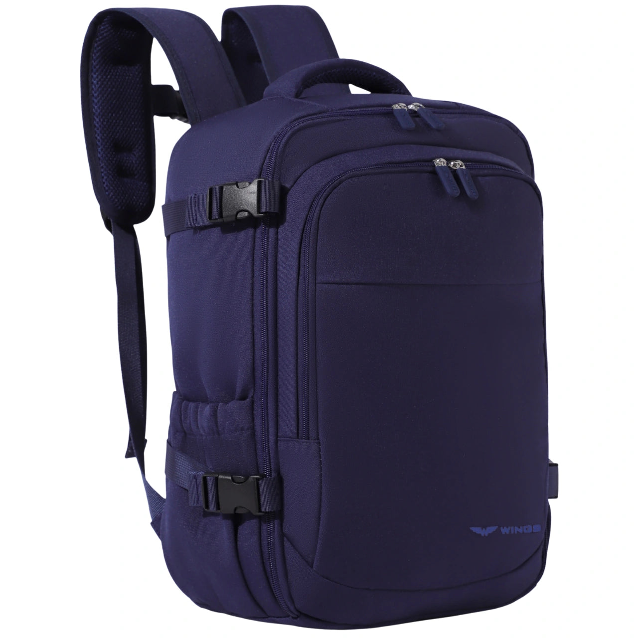 Plecak kabinowy WINGS  bagaż podręczny Ryanair i Wizz Air, lekki plecak podróżny BLUE CABIN BACKPACK