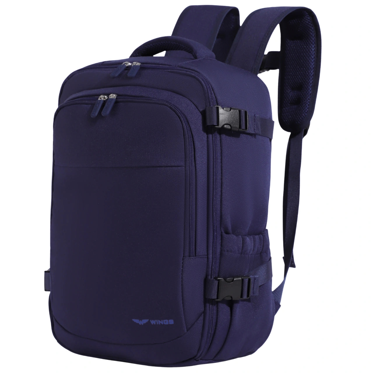 Plecak kabinowy WINGS  bagaż podręczny Ryanair i Wizz Air, lekki plecak podróżny BLUE CABIN BACKPACK