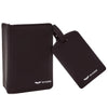 Etui na paszport i identyfikator do bagażu - elegancki zestaw podróżny z PU leather BLACK