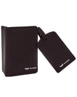 Etui na paszport i identyfikator do bagażu - elegancki zestaw podróżny z PU leather BLACK