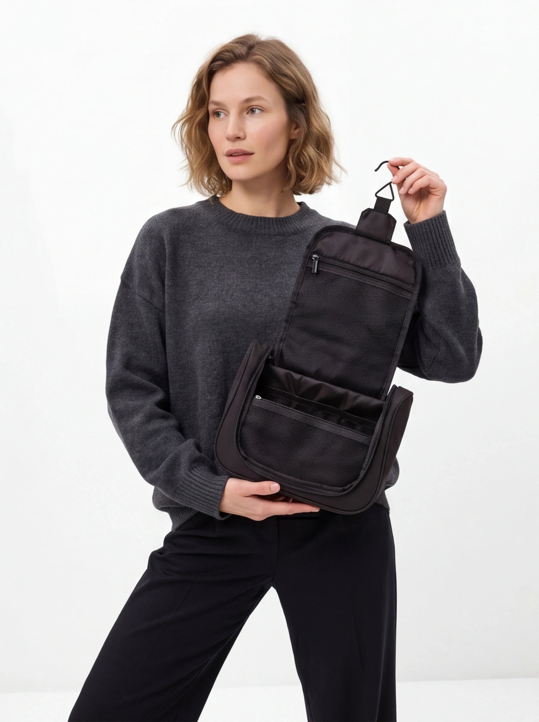 Składana kosmetyczka podróżna BLACK TRAVEL MUST HAVE