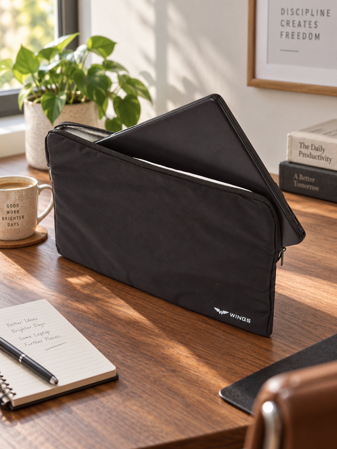 Pokrowiec na laptopa 15,6 WINGS BLACK