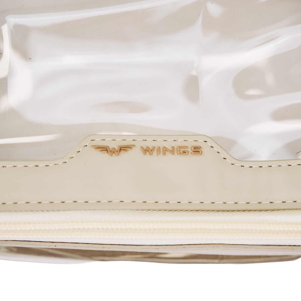 Zestaw dwóch przezroczystych kosmetyczek WINGS BEIGE