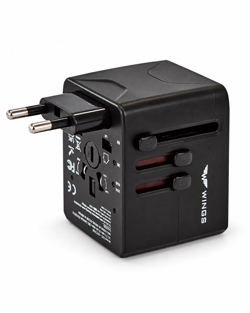 Ładowarka-Adapter podróżny do gniazdek EU US AUS UK USB WINGS