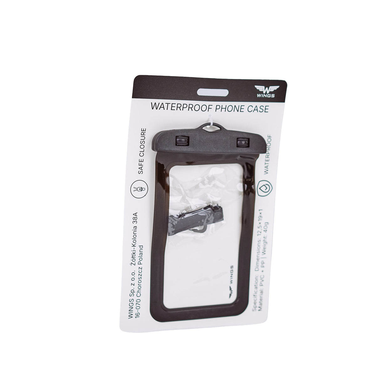 Wodoodporne etui na telefon WINGS BLACK