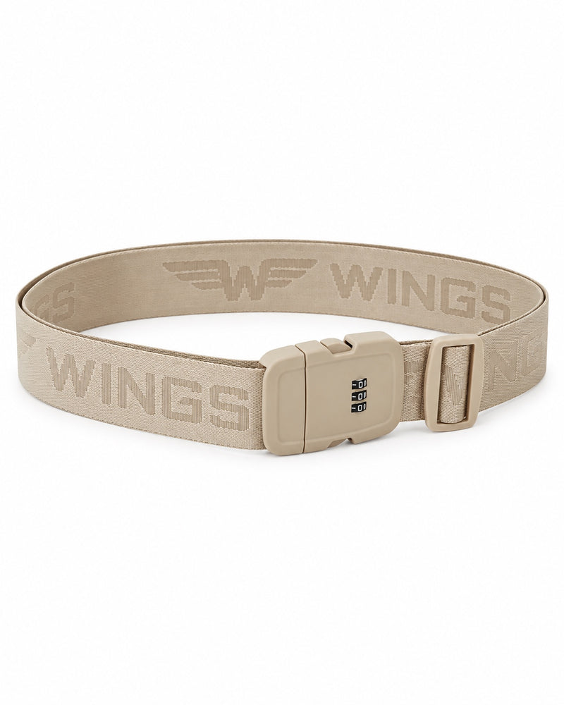 Pas zabezpieczający bagaż z zamkiem szyfrowym WINGS BEIGE