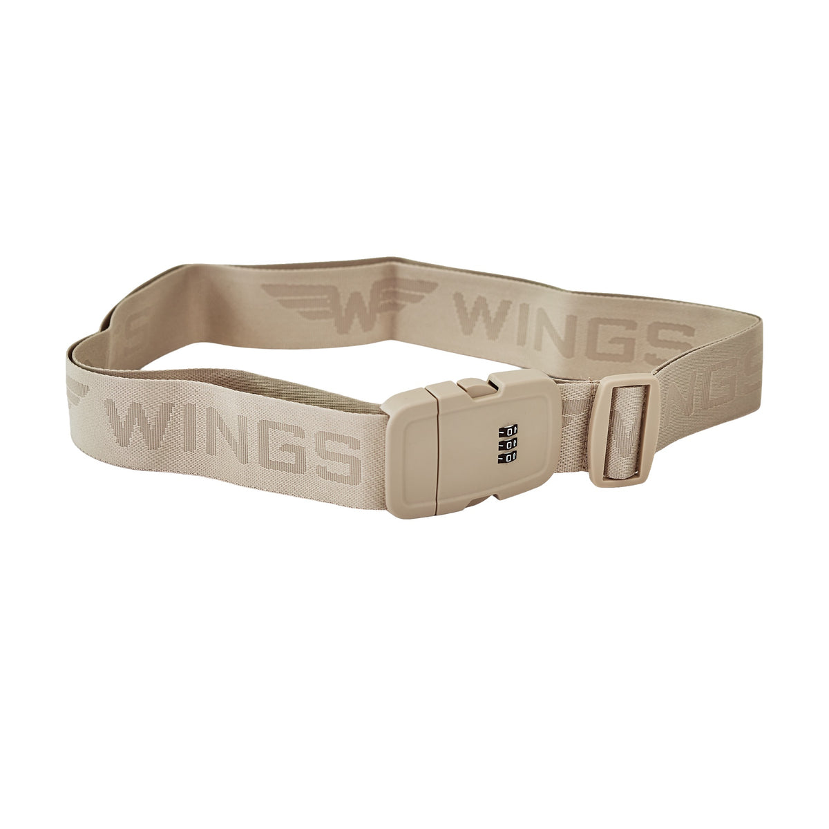 Pas zabezpieczający bagaż z zamkiem szyfrowym WINGS BEIGE