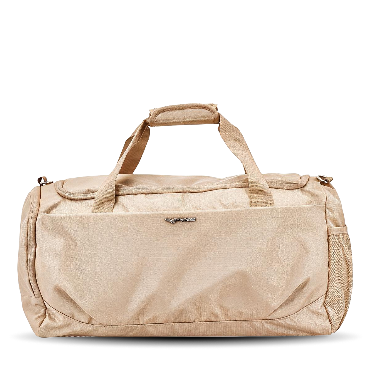 Torba sportowa WINGS podróżna na siłownię z kieszenią na obuwie BEIGE