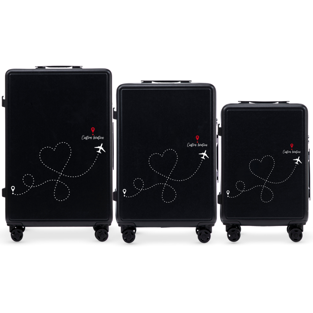 Komplet 3 WALIZEK Wings ABS+ Customized BLACK TRAVEL