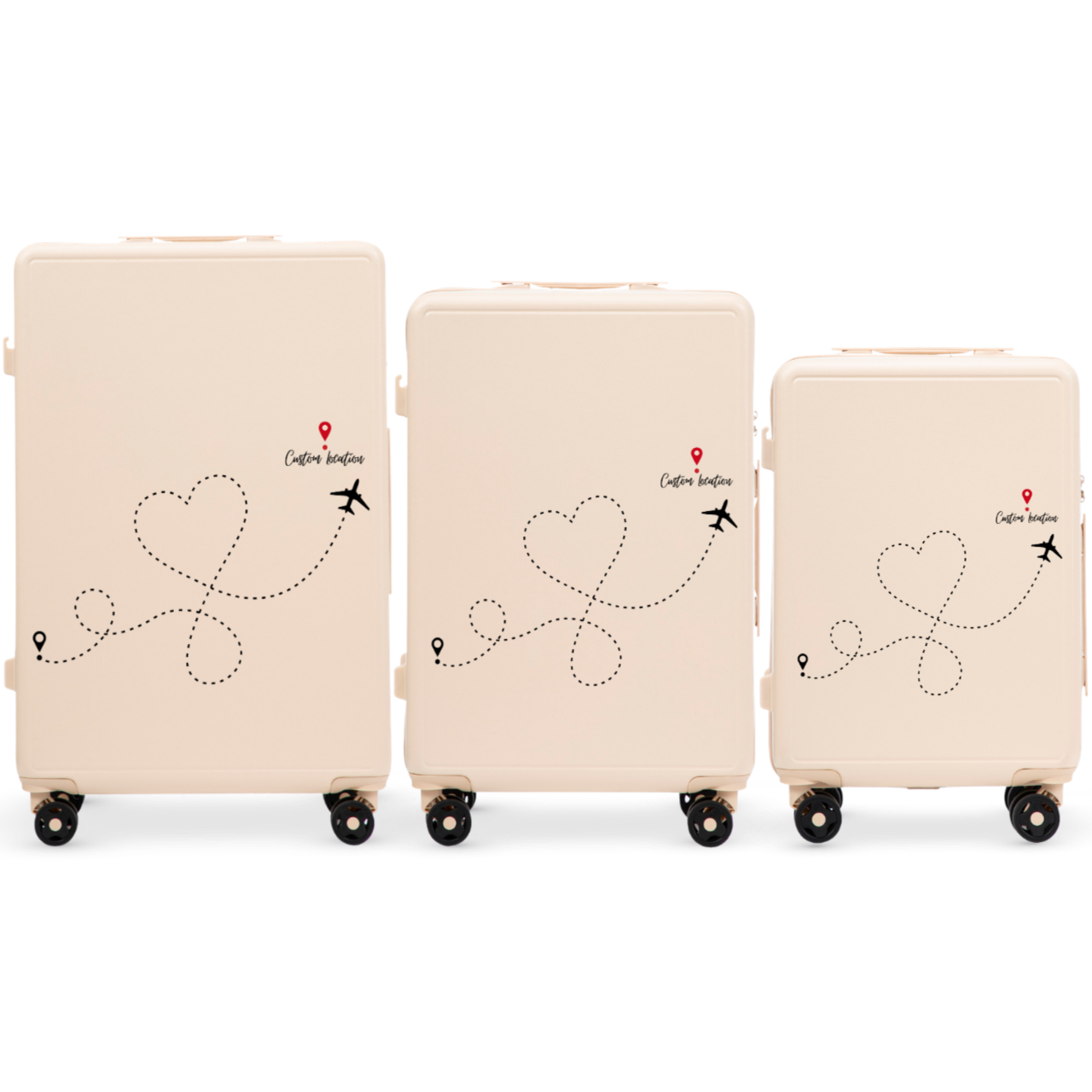 Komplet 3 WALIZEK Wings ABS+ Customized TRAVEL DIRTY WHITE