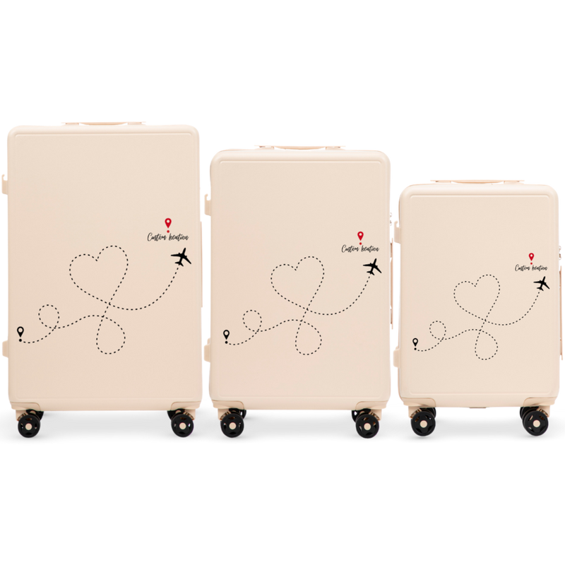 Komplet 3 WALIZEK Wings ABS+ Customized TRAVEL DIRTY WHITE