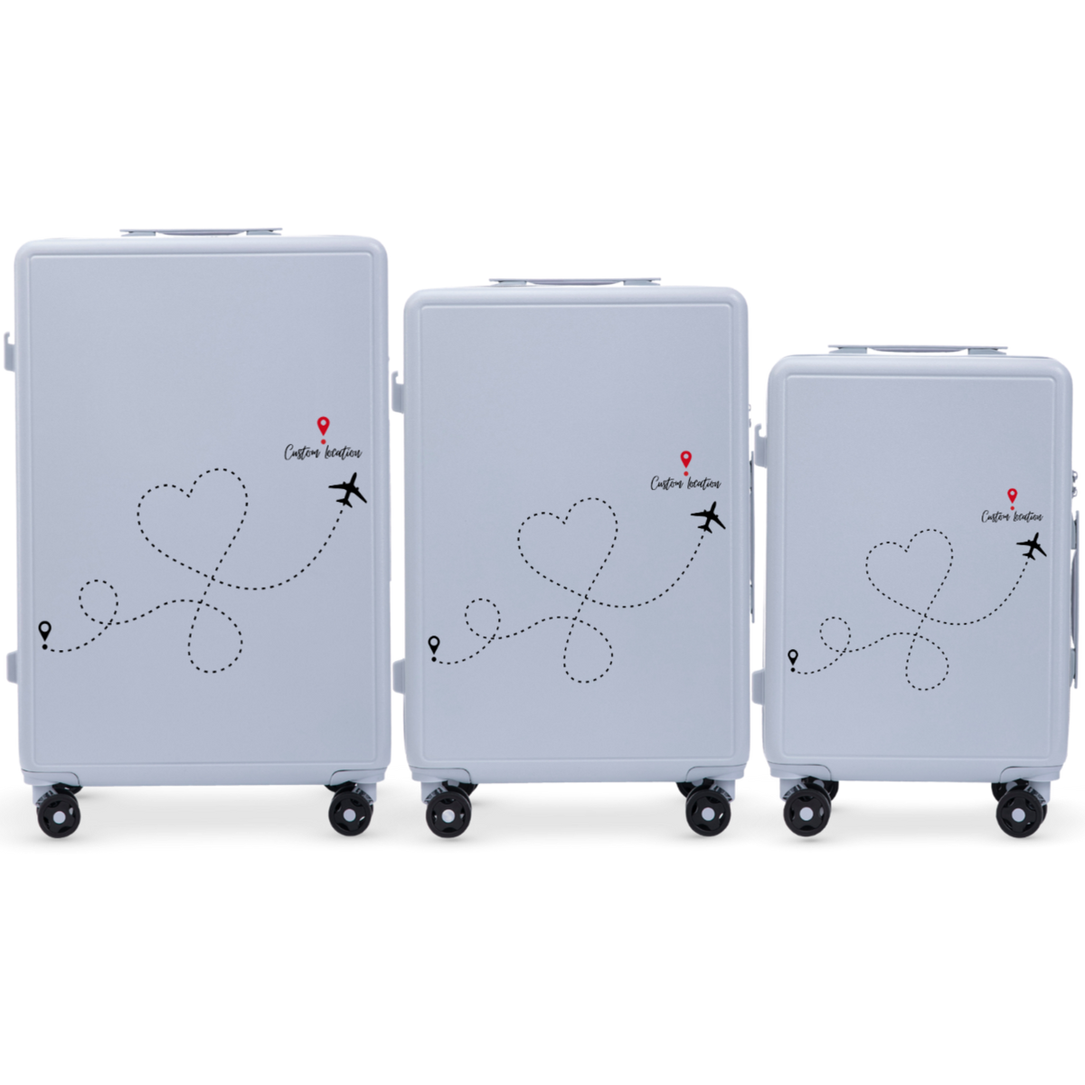 Komplet 3 WALIZEK Wings ABS+ Customized PASTEL BLUE TRAVEL